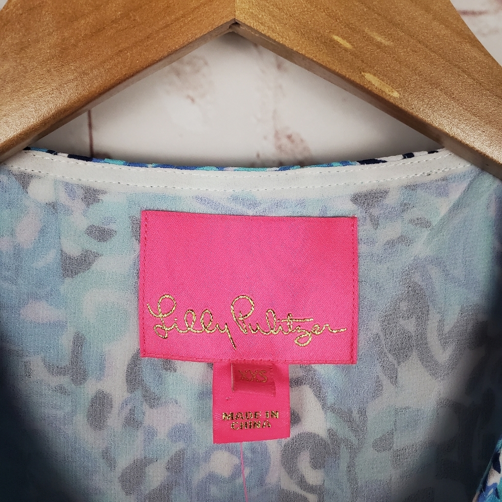 Lilly Pulitzer Marilina Tunic Dress Aqua Spritz… - Picture 4 of 13
